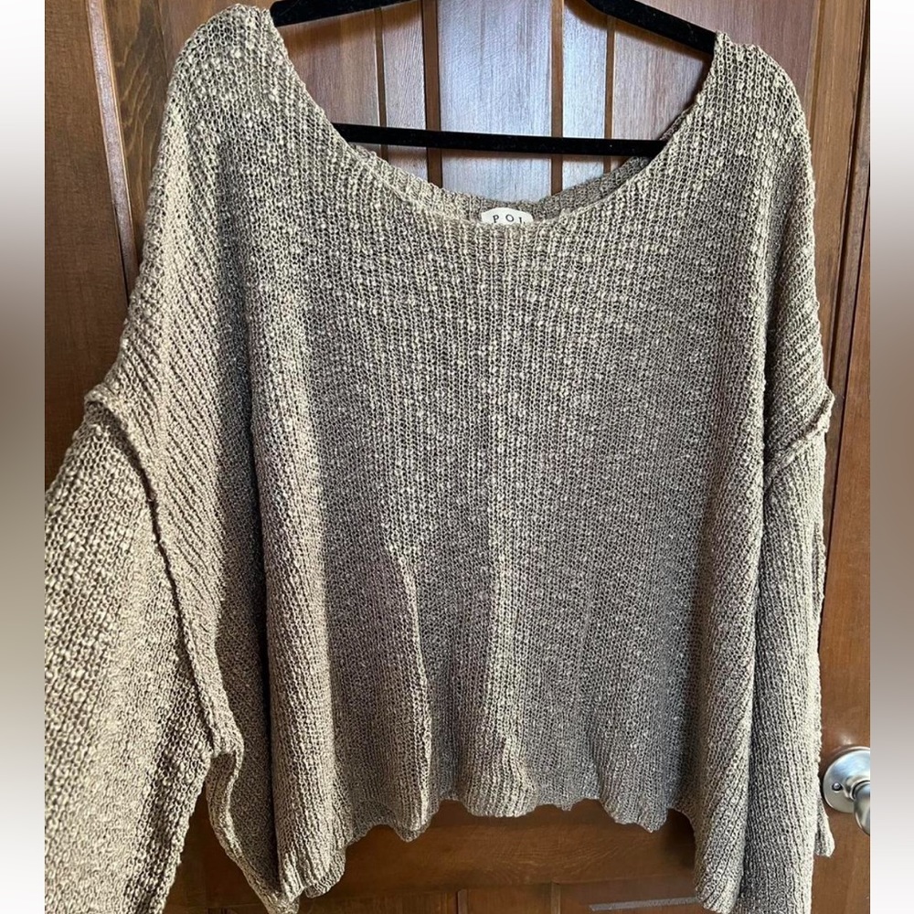oversized knit wide sleeve sweater, boatneck/off shoulder
